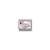 Composable Classic SYMBOLS in stainless steel , enamel and 925 sterling silver Flamingo image