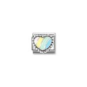 Composable Classic SYMBOLS in stainless steel , enamel and 925 sterling silver Multicolour Raised Heart