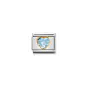 COMPOSABLE CLASSIC MULTIFACETED LIGHT BLUE HEART LINK image