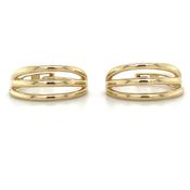 9ct Yellow Gold Triple Strand Hoop Earrings image