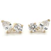9ct Yellow Gold Toi Et Moi Cz Earrings image