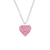 Children’s Sterling Silver Pink Heart Pendant Necklace