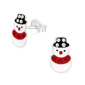 Children’s Sterling Silver Snowman Ear Studs