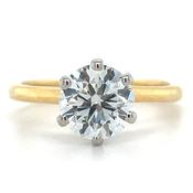 Blaire - 18ct Yellow Gold 1.61ct Laboratory Grown Six Claw Solitaire Diamond Engagement Ring image