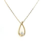 9ct Yellow Gold Teardrop &amp; Cz Pendant image