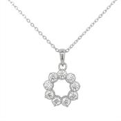 Sterling Silver Open Cz Pendant Necklace image
