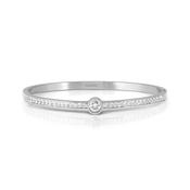 PRETTY BANGLES STAINLESS STEEL RIGID BRACELET, CENTER CZ SILVER image