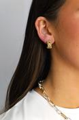 Aura Golden Smooth Scoop Earrings With Textured Border image