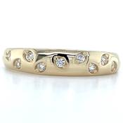 9ct Yellow Gold Scattered Round Cz Set Ring image