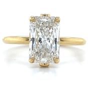 Kora - 18ct Yellow Gold 2.10ct Radiant Solitaire With Hidden Bezel Diamond Engagement Ring image