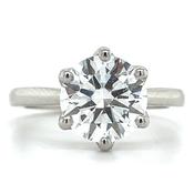 Alanna - Platinum 2.51ct Six Claw Laboratory Grown Solitaire Diamond Engagement Ring image