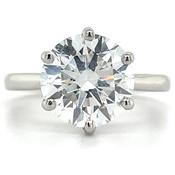 Alanna - Platinum 3.53ct Six Claw Laboratory Grown Solitaire Diamond Engagement Ring