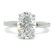Valeria - Platinum 2.11ct Laboratory Grown Oval Solitaire with Hidden Halo