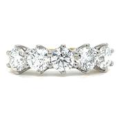 18ct Yellow Gold 2.09ct Round Brilliant Five Stone Laboratory Grown Diamond Ring
