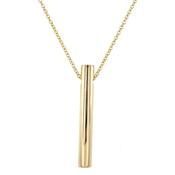 Tadgh Óg 9ct Yellow Gold Vertical Cylinder Bar Pendant With 0.10ct Laboratory Grown Diamonds image