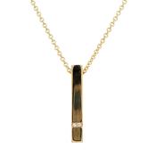 Tadgh Óg 9ct Yellow Gold Petite Vertical Bar Pendant With 0.12ct Laboratory Grown Diamonds image