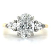 Daniela - 18ct Yellow Gold Laboratory Grown 1.74ct Pear And Oval Three Stone Diamond Ring