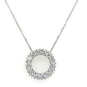 18ct White Gold Laboratory Grown 1.15ct Round Diamond Circle Pendant