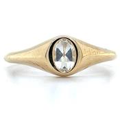 9ct Yellow Gold Rubover Earth Grown White Topaz Ring