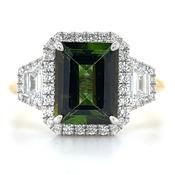 18ct Yellow Gold Earth Grown 2.37ct Tourmaline &amp;0.46ct Diamond Ring image
