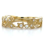 18ct Yellow Gold Earth Grown 0.18ct Ornate Diamond Ring