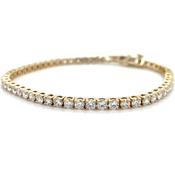 14ct Yellow Gold 5.20ct Laboratory Grown Diamond Tennis Bracelet