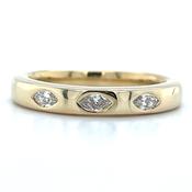 9ct Yellow Gold Gypsy Bezel Set Marquise Cut 0.25ct Laboratory Grown Diamond Ring image