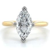 Margot - 18ct Yellow Gold 1.51ct Laboratory Grown Marquise Solitaire Diamond Engagement Ring