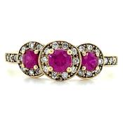 Ruby and Diamond Halo Ring