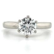 Robyn - Platinum Laboratory Grown 1ct Six Claw Round Brilliant Diamond Solitaire Ring