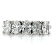 Platinum 1.23 - 1.35ct Oval Five Stone Laboratory Grown Diamond Ring image