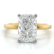 Ariana - 18ct Yellow Gold 2.84ct Laboratory Grown Cushion Solitaire Diamond Engagement Ring With Hidden Halo image