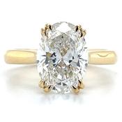 Caitlin - 18ct Yellow Gold Double Claw 2.01ct Laboratory Grown Oval Cut Solitaire Diamond Engagement Ring image