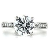 Pia - Platinum 1.65ct Laboratory Grown Round Brilliant Solitaire Engagement Ring With Pavé Set Shoulders image