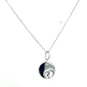 9ct White Gold Baby Feet Disk Pendant
