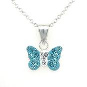 Sterling Silver Pretty Blue Butterfly Necklace image