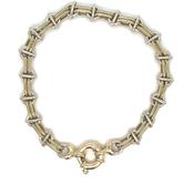 Vintage 9ct Yellow and White Gold Ship Linked Bracelet image