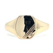 Vintage 9ct Yellow Gold Rectangular Detailed Signet Ring image