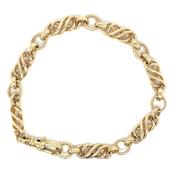Vintage 9ct Yellow Gold Textured Ring and Knot Link Bracelet