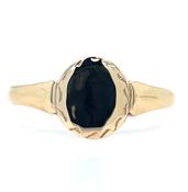 Vintage 9ct Yellow Gold Dainty Round Signet Ring image