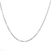 9ct White Gold Diamond Cut Oval Link Belcher Chain Necklace image