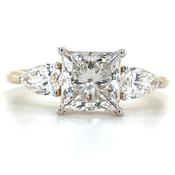 Diana - 14ct Yellow Gold 2ct Princess &amp; Pear Laboratory Grown Diamond Engagement Ring image