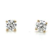 14ct Yellow Gold 0.50ct-0.51ct Laboratory Grown Round Four Claw Diamond Earrings image