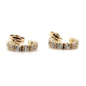 9ct Yellow Gold Cz Hoop Earrings