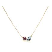 9ct Yellow Gold Toi Et Moi Aquamarine And Pink Cz Pendant image