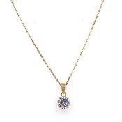 9ct Yellow Gold Round Cz Pendant