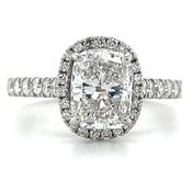 Brooke - Platinum 2.06ct Elongated Cushion Halo Laboratory Grown Diamond Engagement Ring With Diamond Set Band image