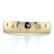 9ct Yellow Gold Chunky Scattered Star Set Cz Set Ring image