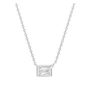 Ania Haie Silver Sparkling Bezel-Set Cube Necklace