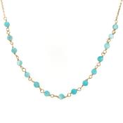 9ct Yellow Gold Beaded Amazonite Necklace